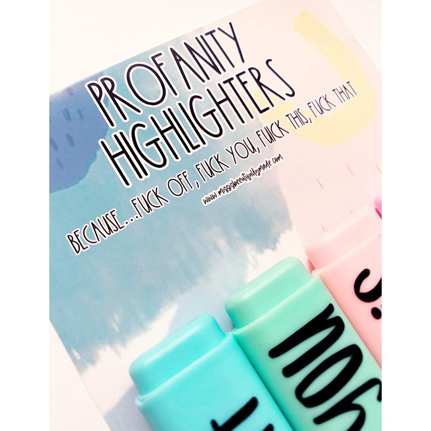 Pastel profanity highlighters x4