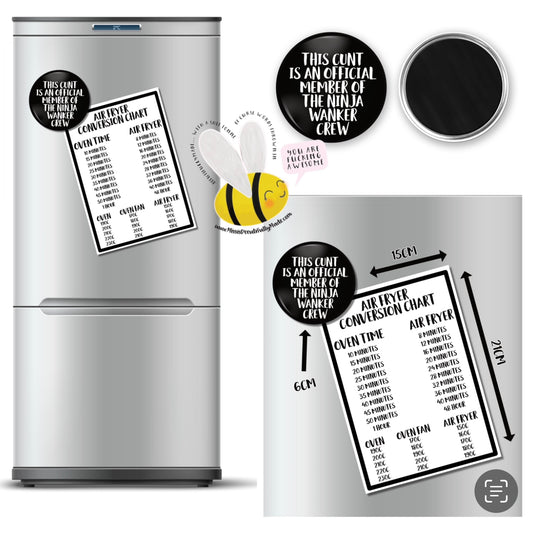 Ninja Wanker Magnet & Conversion Sheet