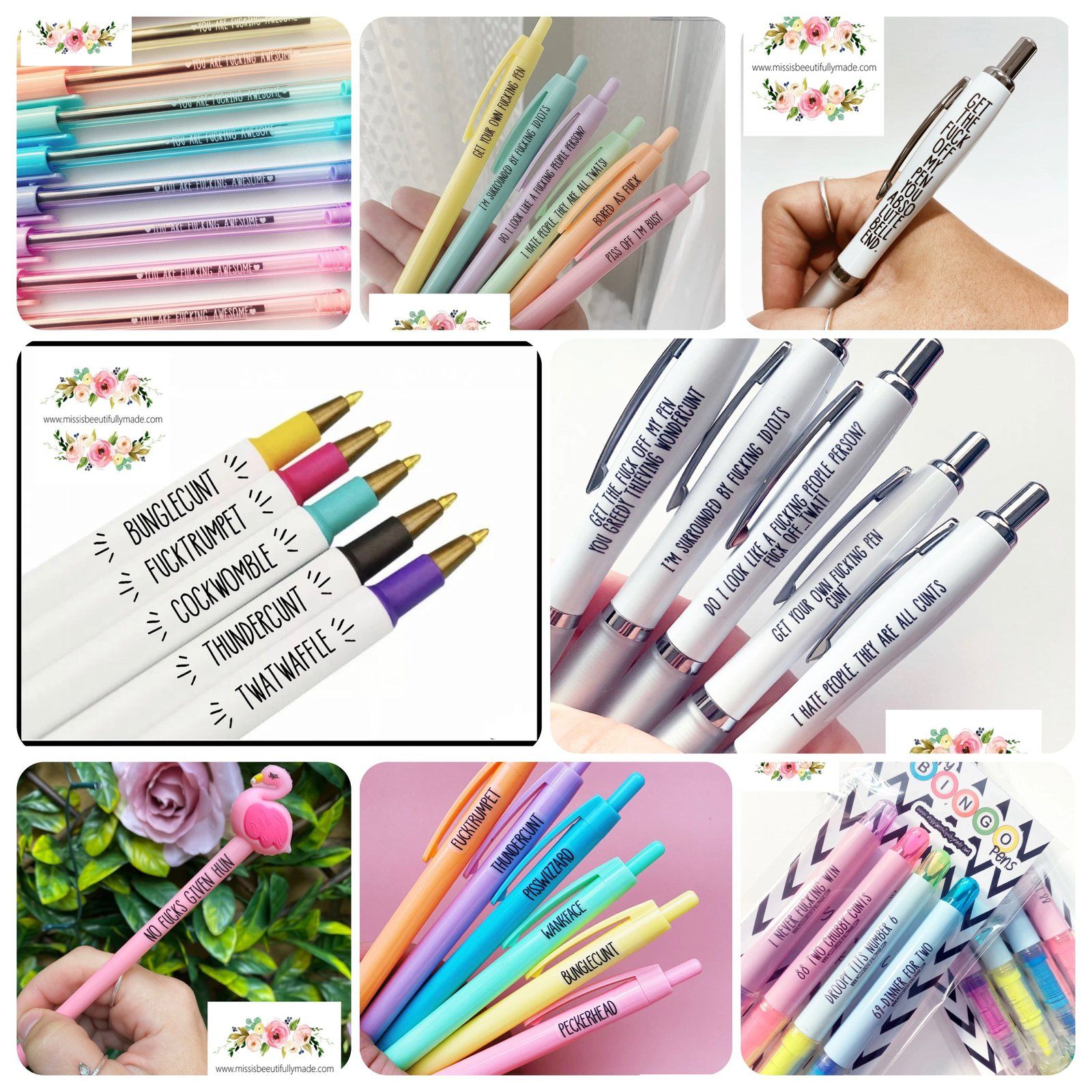 Pens - 5 Pack Of Random Pens – Missis Beeutifully Made