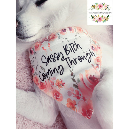 Floral Dog Bandana - Choose your own wording