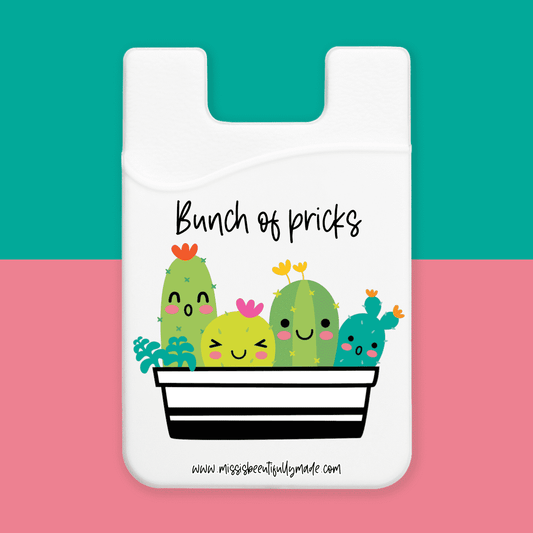 Phone Case Wallet -Cactus, Bunch of pricks (white)