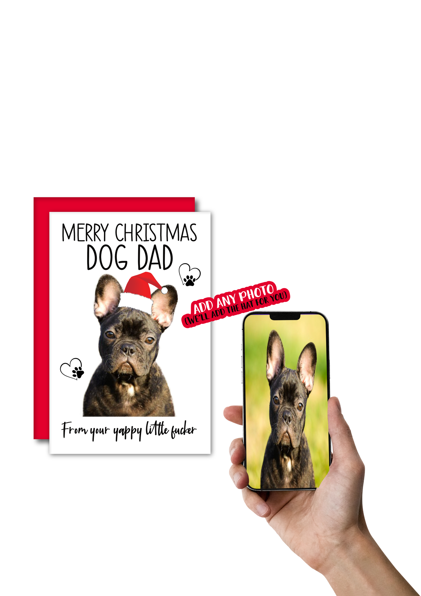 Card - Merry Christmas dog dad (add any photo)