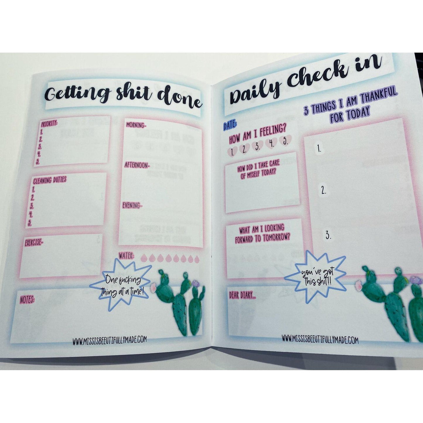 Cactus Self Care Planner - Because Life Can Be A Bit Of A Prick