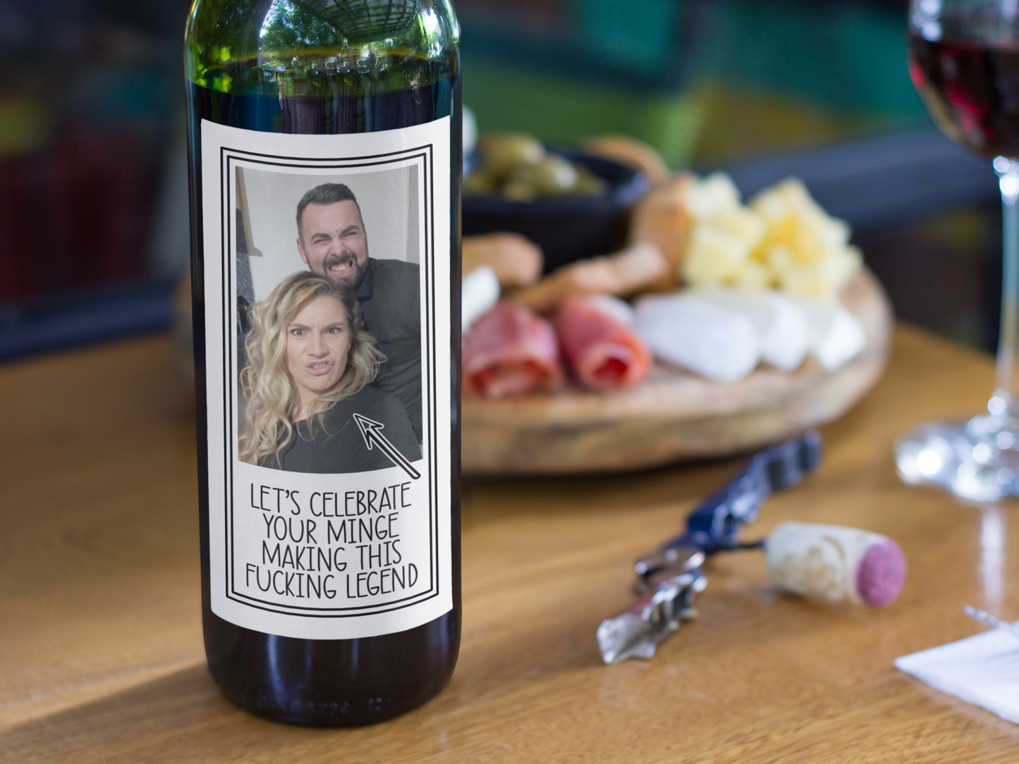 Wine Bottle Sticker Label - Let's Celebrate Your Minge Making This Fucking Legend