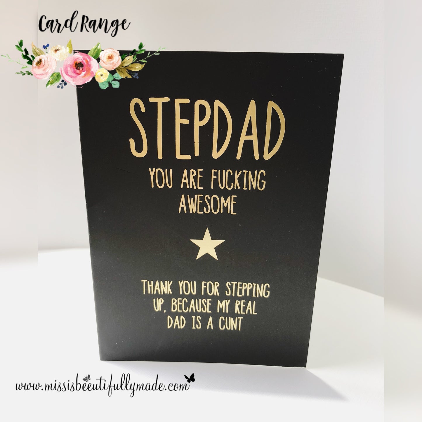 Step dad card - Gold foil